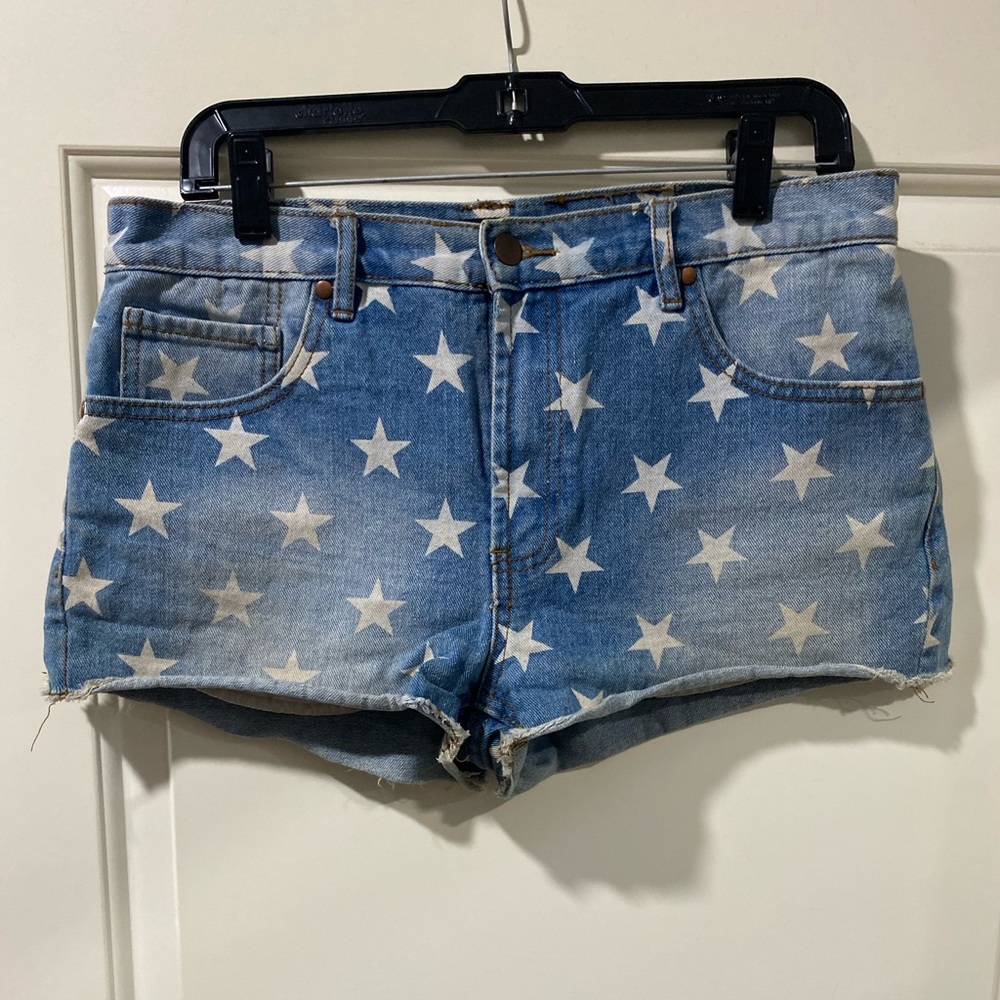 Light Denim Star Shorts